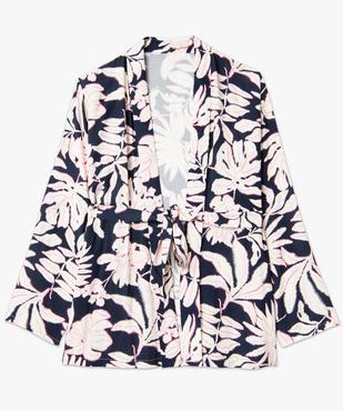 Veste kimono ample en viscose fleurie femme grande taille vue4 - GEMO (G TAILLE) - GEMO
