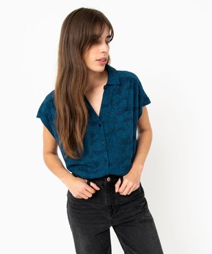 Chemise à manches courtes imprimée femme vue1 - GEMO 4G FEMME - GEMO