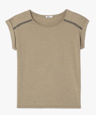 Tee-shirt femme pailleté avec manches ultra courtes vue4 - GEMO(FEMME PAP) - GEMO