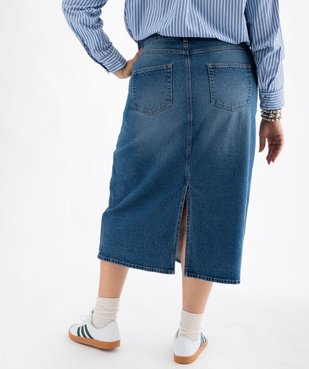 Jupe en jean longue en denim stretch femme grande taille vue2 - GEMO 4G GT - GEMO