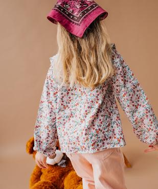 Chemise à motifs fleuris avec grand col Claudine fille vue6 - GEMO (ENFANT) - GEMO