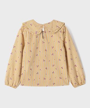 Chemise rayée avec grand col Claudine fille vue5 - GEMO (ENFANT) - GEMO
