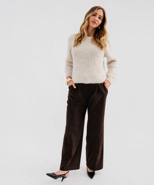 Pantalon large en velours côtelé femme vue4 - GEMO(FEMME PAP) - GEMO