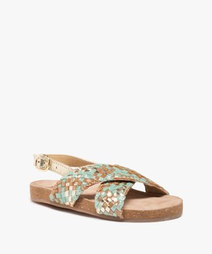Sandales fille à brides tressées en cuir – NA! vue2 - NA! - GEMO