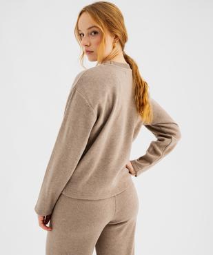 Pull à col rond uni coupe large femme vue3 - GEMO(FEMME PAP) - GEMO