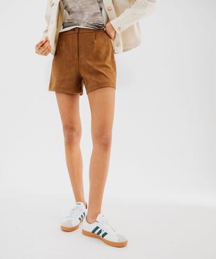 Short ample en suédine extensible femme vue1 - GEMO(FEMME PAP) - GEMO