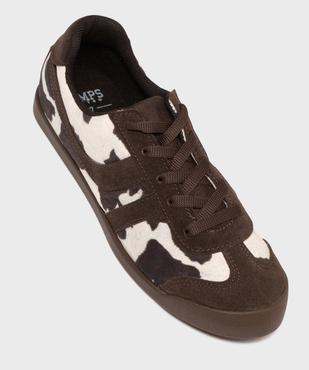 Baskets basses à lacets motifs pelage de vache femme - Camps United vue5 - CAMPS - GEMO