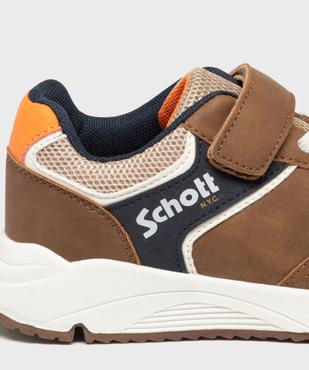 Baskets basses multimatières fermeture scratch garçon - Schott vue6 - SCHOTT - GEMO