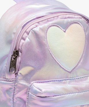 Sac à dos fille en matière scintillante avec motif cœur vue3 - GEMO (ENFANT) - GEMO