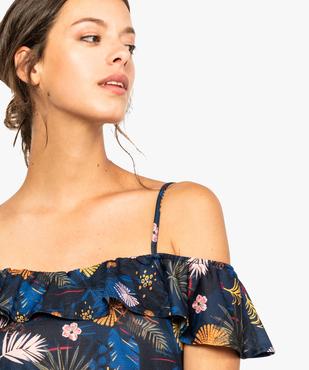 Combi-short fluide avec décolleté volanté vue2 - FOLLOW ME - GEMO