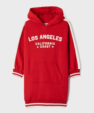 Robe sweat à capuche avec inscription fille vue1 - GEMO 4G FILLE - GEMO