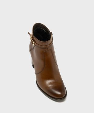 Boots en cuir à talon et bout amande femme - Tanéo vue5 - TANEO - GEMO