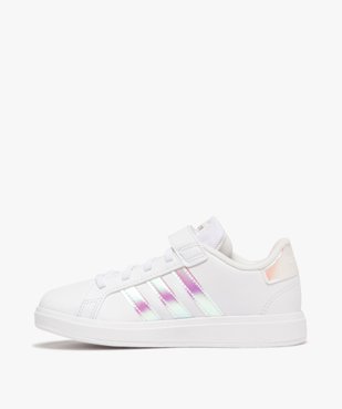 Baskets à scratch fille avec bandes contrastantes - Adidas Grand Court vue3 - ADIDAS - GEMO