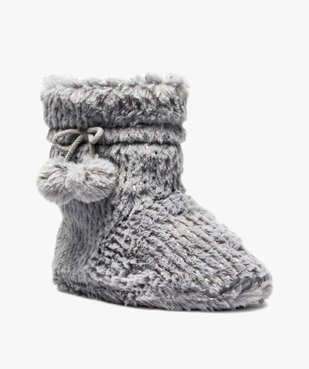 Chaussons femme boots en matière douce parsemée de paillettes vue2 - GEMO(HOMWR FEM) - GEMO