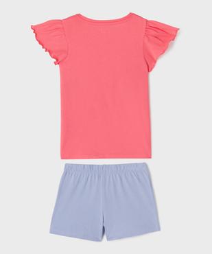 Pyjashort à manches volantées et motif licorne fille vue4 - GEMO 4G FILLE - GEMO