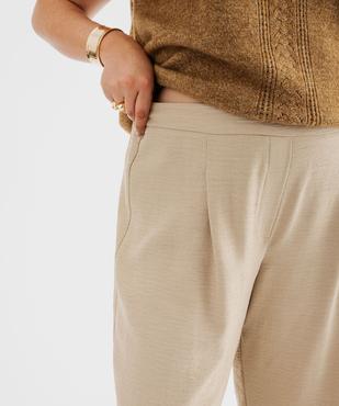 Pantalon fluide avec taille élastique femme grande taille vue2 - GEMO (G TAILLE) - GEMO