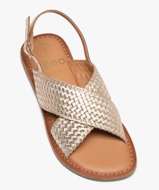 Sandales fille à talon plat et larges brides tressées vue5 - GEMO (ENFANT) - GEMO