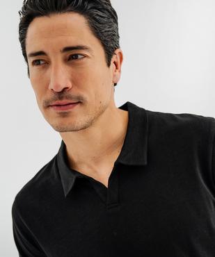 Polo manches courtes en jersey de coton flammé homme vue2 - GEMO 4G HOMME - GEMO