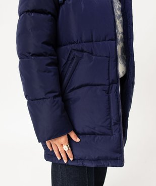 Manteau matelassé à capuche en fourrure imitation femme vue5 - GEMO 4G FEMME - GEMO