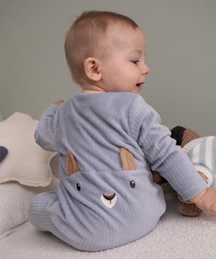Pyjama dors-bien en velours côtes plates bébé vue4 - GEMO 4G BEBE - GEMO