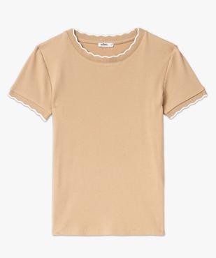 Tee-shirt à manches courtes avec finitions dentelées femme vue4 - GEMO(FEMME PAP) - GEMO