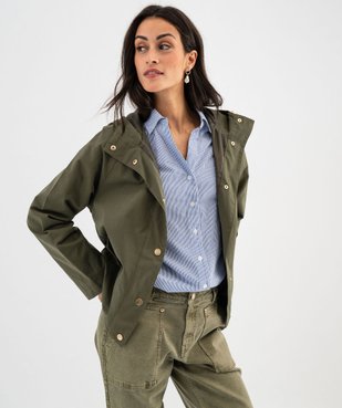 Parka courte à capuche toucher peau de pêche femme - LuluCastagnette vue2 - LULUCASTAGNETTE - GEMO