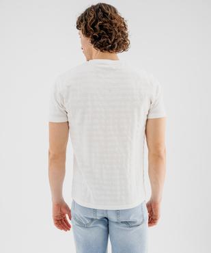 Tee-shirt manches courtes uni effet rayé homme vue3 - GEMO 4G HOMME - GEMO