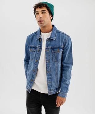 Veste en jean coupe droite homme vue1 - GEMO 4G HOMME - GEMO
