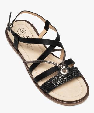 Sandales femme à talon plat et brides métallisées vue5 - GEMO (CASUAL) - GEMO