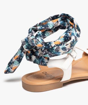 Sandales femme à talon plat et bride foulard vue6 - GEMO (CASUAL) - GEMO