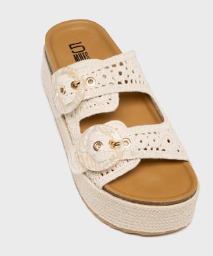 Mules à semelle plateforme tressée et brides macramé femme vue5 - 5 MILES - GEMO