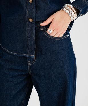 Jean wide leg taille haute femme vue2 - GEMO 4G FEMME - GEMO