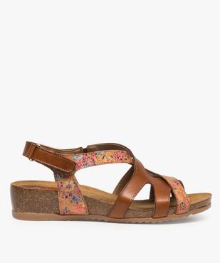 Sandales femme confort à scratch et talon compensé vue1 - GEMO (CONFORT) - GEMO