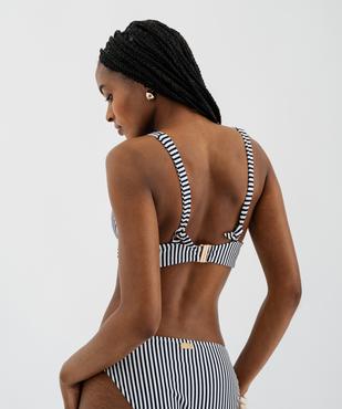 Haut de maillot de bain rayé forme triangle avec mousses amovibles femme - LuluCastagnette vue4 - LULUCASTAGNETTE - GEMO