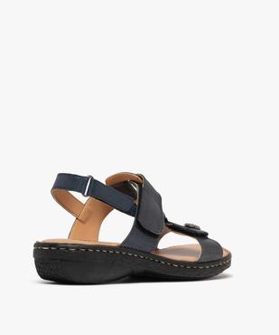 Sandales confort dessus cuir pailleté fermetures à scratch femme vue4 - G'FLEX - GEMO