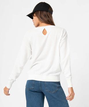 Pull femme en maille graphique et ouverture dos vue3 - GEMO(FEMME PAP) - GEMO