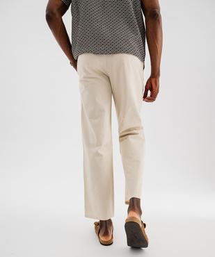 Pantalon à pinces en coton et lin homme vue3 - GEMO (HOMME) - GEMO