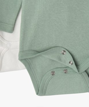 Bodies manches longues bébé fille avec col américain (lot de 3) vue3 - GEMO 4G BEBE - GEMO