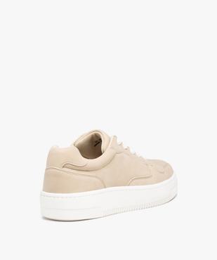 Baskets femme unies à semelle épaisse avec lacets contrastants vue4 - GEMO 4G FEMME - GEMO