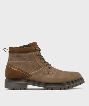 Boots esprit outdoor sur semelle crantée homme - URBAN STEPS vue1 - URBAN STEPS - GEMO