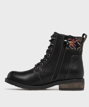 Boots femme à lacets avec col fantaisie et zip  vue10 - EMILIA ROSA - GEMO