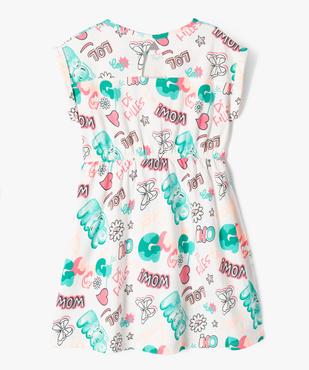 Robe à manches courtes en coton avec motif sur le buste fille vue3 - GEMO 4G FILLE - GEMO