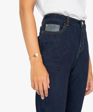 Jean femme coupe Boyfriend avec surpiqûres contrastantes vue2 - GEMO(FEMME PAP) - GEMO