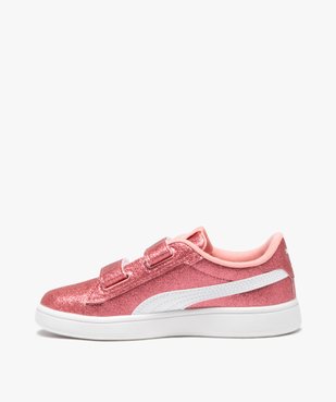 Baskets fille unies à scratch avec dessus pailleté - Puma vue3 - PUMA - GEMO