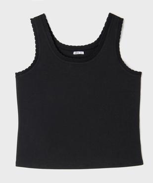 Débardeur en coton stretch uni avec finition festonnée femme grande taille vue1 - GEMO (G TAILLE) - GEMO