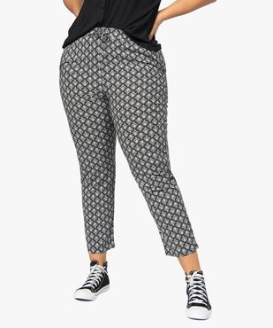 Pantalon femme grande taille large et fluide imprimé à taille élastiquée vue1 - GEMO (G TAILLE) - GEMO