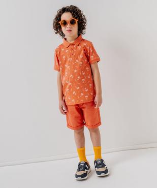 Polo manches courtes à motif exotique garçon vue5 - GEMO (ENFANT) - GEMO