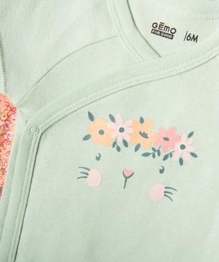 Body à manches courtes fermeture croisée bébé fille (lot de 3) vue2 - GEMO 4G BEBE - GEMO