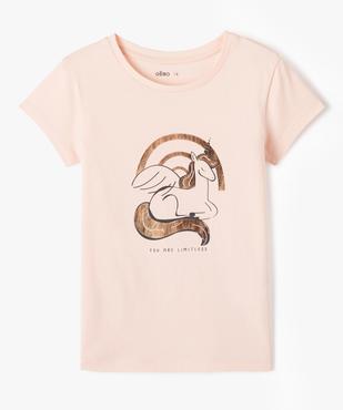 Tee-shirt à manches courtes à motif girly fille vue1 - GEMO (ENFANT) - GEMO