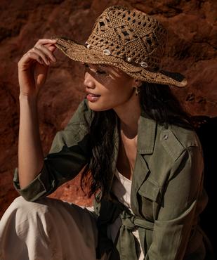 Chapeau capeline en paille de papier tressé femme vue3 - GEMO (ACCESS) - GEMO